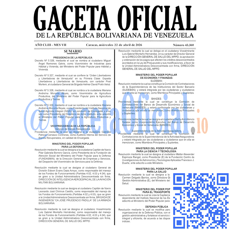 Gaceta Oficial, Gaceta 43360, Gaceta 43360 HD, Gaceta #43360, Gaceta Oficial Venezuela #43360
