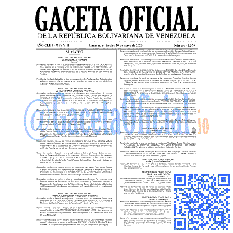 Gaceta Oficial, Gaceta 43379, Gaceta 43379 HD, Gaceta #43379, Gaceta Oficial Venezuela #43379