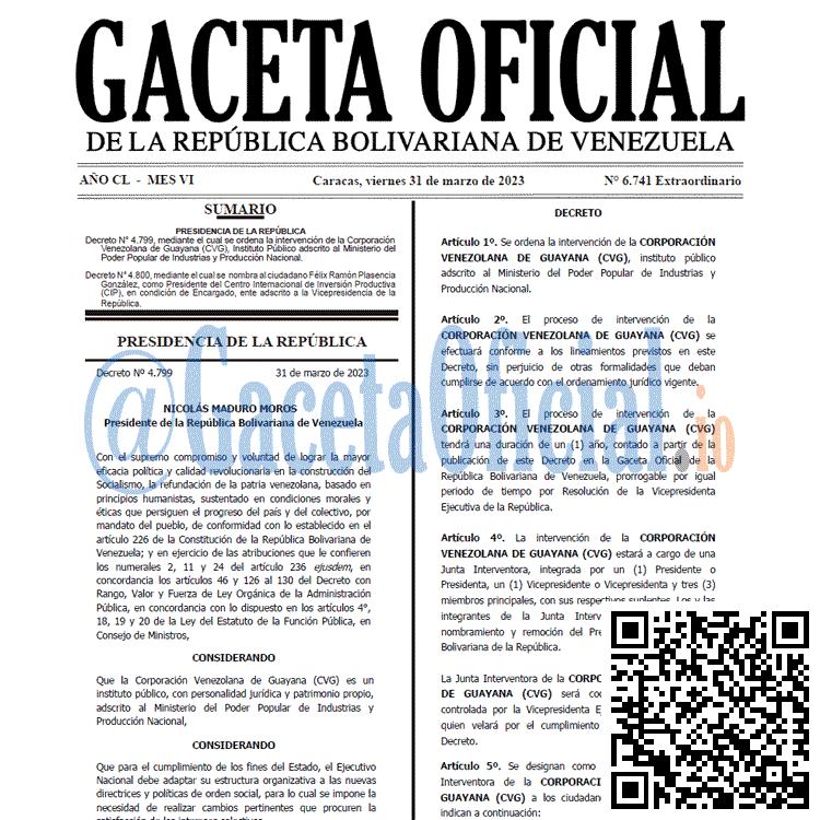 Gaceta Oficial, Gaceta 6741, Gaceta #6741, Gaceta Oficial Venezuela #6741