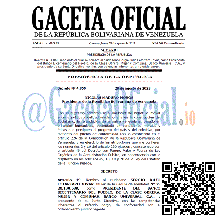 Venezuela Gaceta Oficial 6764 del 28 agosto 2023 Gaceta Oficial, Gaceta 6764, Gaceta 6764 HD, Gaceta #6764, Gaceta Oficial Venezuela #6764