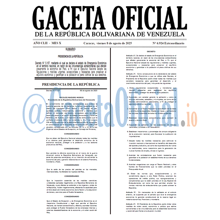 Gaceta Oficial, Gaceta 6924, Gaceta 6924 HD, Gaceta #6924, Gaceta Oficial Venezuela #6924