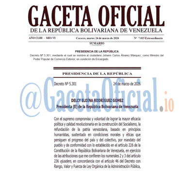 Gaceta Oficial Venezuela #7015 martes 24 marzo 2026