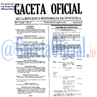 Gaceta Oficial 38510 del 29 Agosto 2006