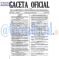 Gaceta Oficial 38924 del 6 Mayo 2008