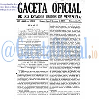 Gaceta Oficial 22809 del 3 Enero 1949